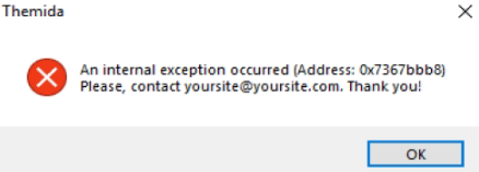 Themida error: 0x7367bbb8 and Application error | MapleRoyals