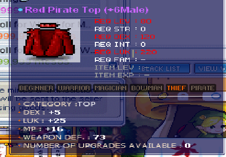 Open - S> 7atk PGC, 5/25 Pirate Top, 14 Luk Earrings~ | MapleRoyals